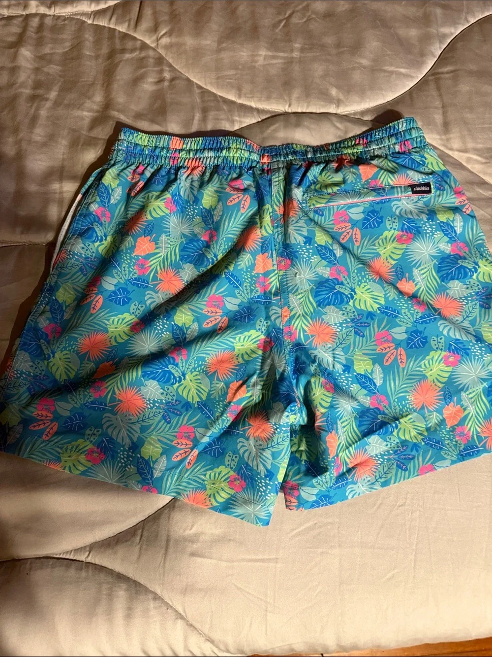 Men's Tropical Leaf Print chubbies swim trunks